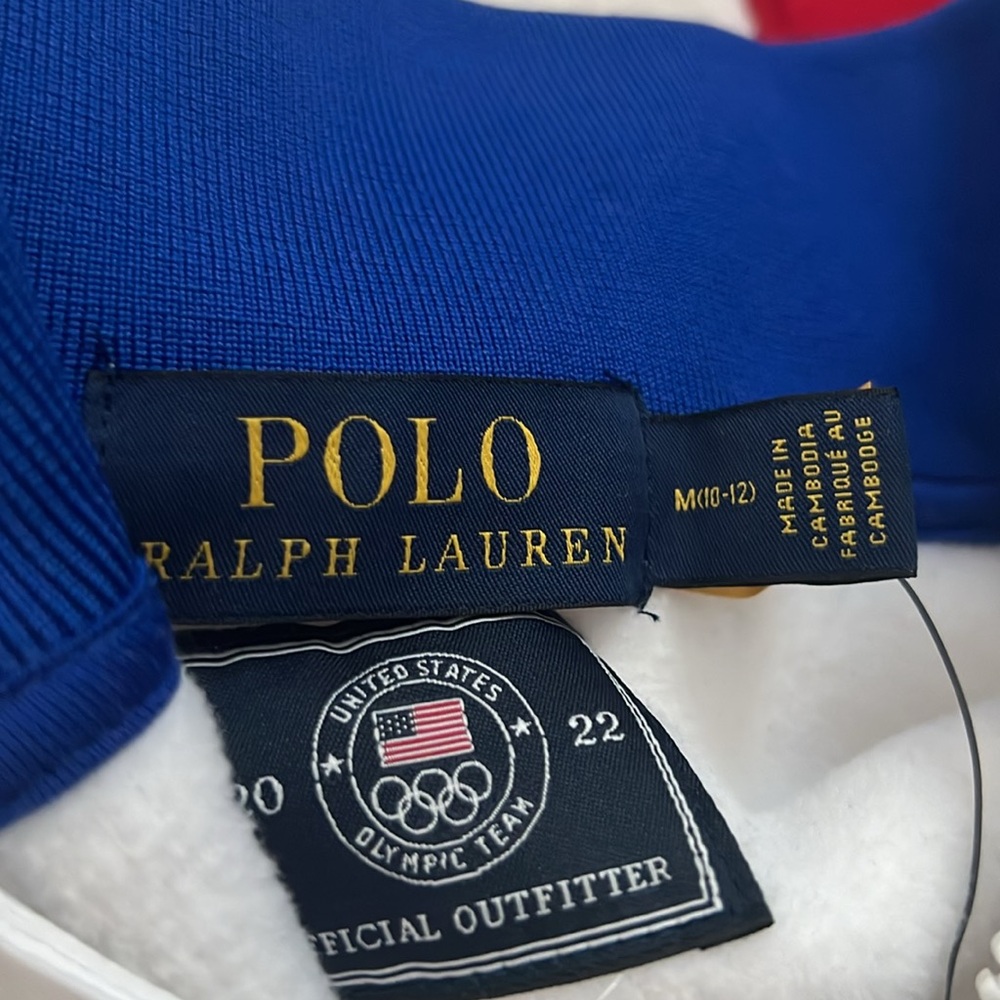 Polo Ralph Lauren US Olympic Team Sweater Fleece top Red White Blue Boys M L - Picture 6 of 10